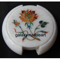 Inlaid marble coaster set 3.5" Cs-43